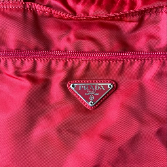 Authentic Prada Red Nylon Shoulder Bag Purse - Picture 2 of 7